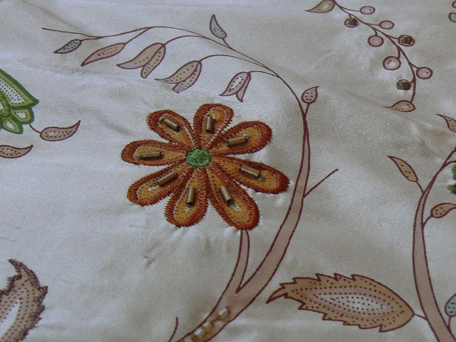 SCALAMANDRE OLD WORLD WEAVER HAND-BEADED! KYARI EMBROIDERY SILK