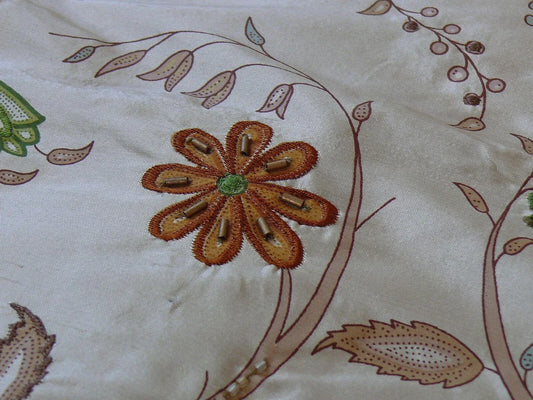 SCALAMANDRE OLD WORLD WEAVER HAND-BEADED! KYARI EMBROIDERY SILK