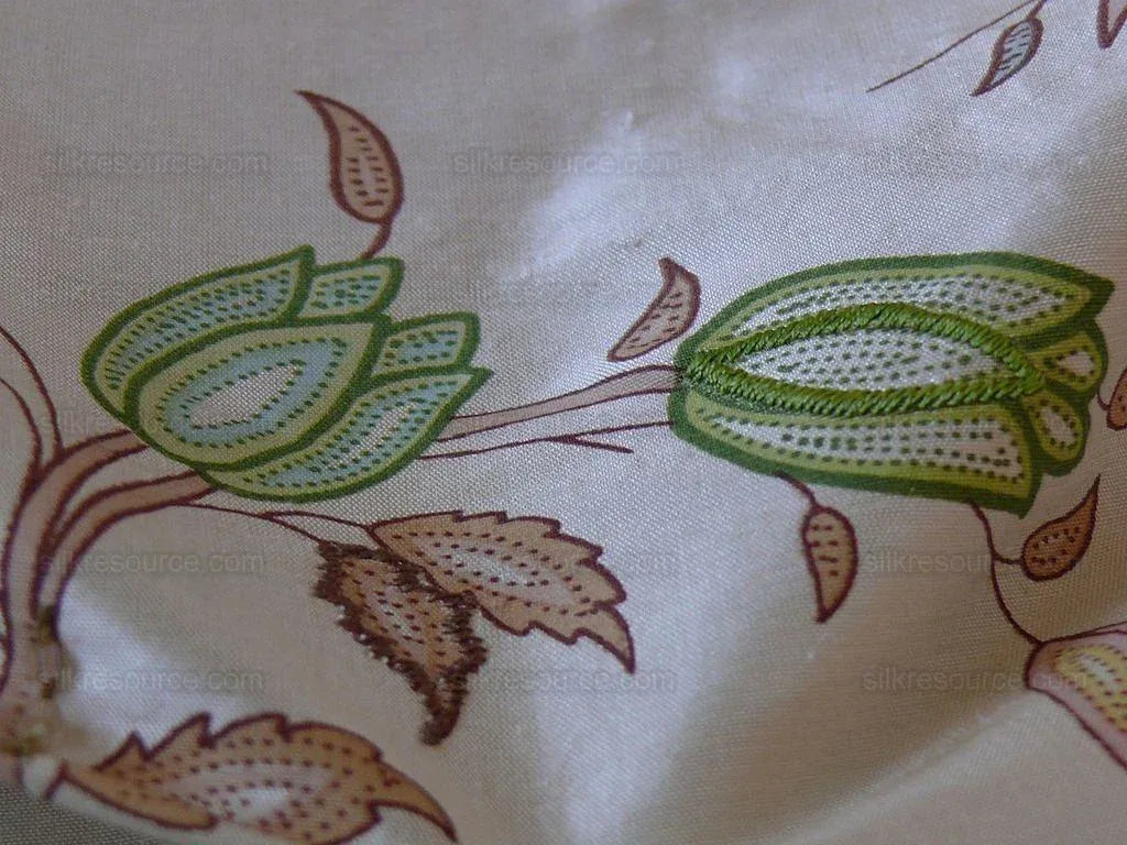 Scalamandre Old World Weaver Hand-beaded! Kyari Embroidery Silk Lime Butterscotch MSRP USD216/Y