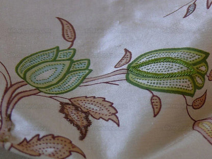 Scalamandre Old World Weaver Hand-beaded! Kyari Embroidery Silk Lime Butterscotch MSRP USD216/Y