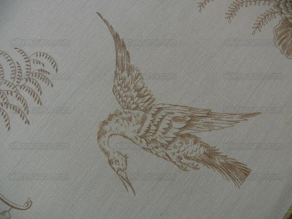 By Yard Scalamandre Old World Weavers Oriental Toile Chinoiserie Poetic Garden Nature Landscape Bird Boat Bridge Scholar’s Rock MSRP 184/Y