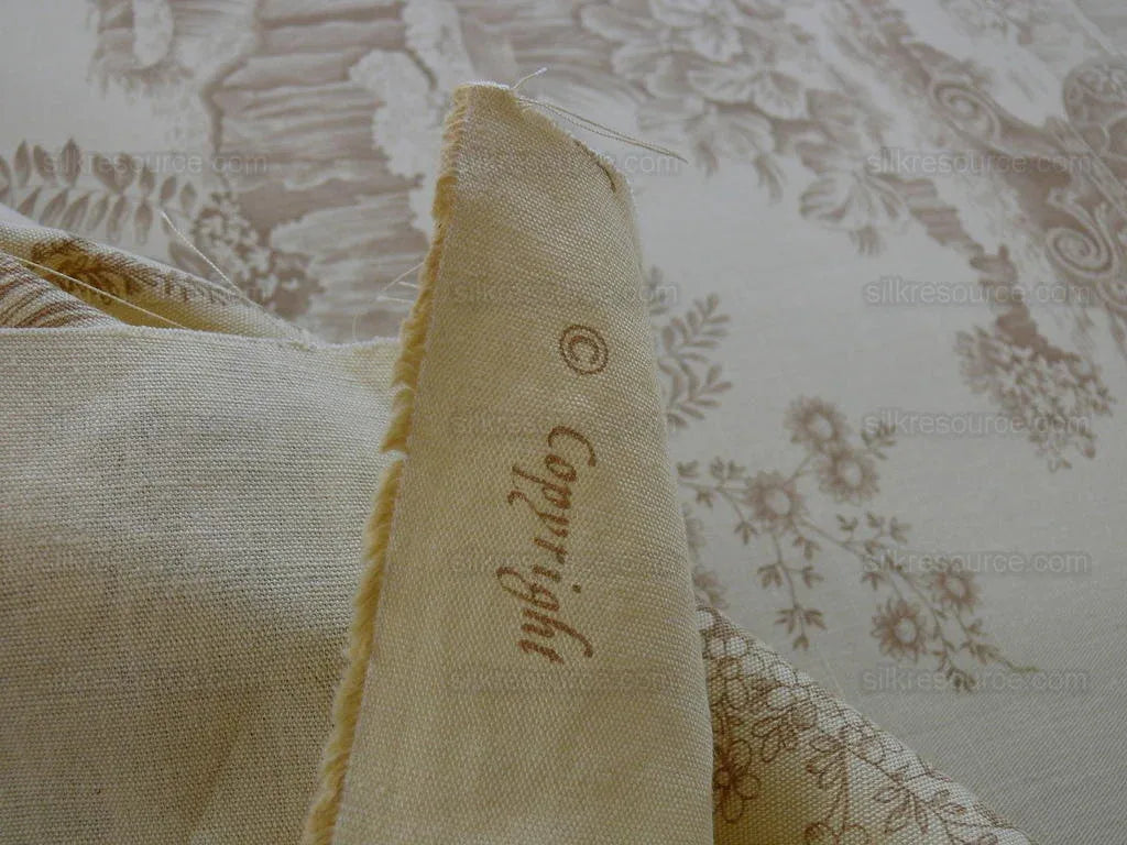 By Yard Scalamandre Old World Weavers Oriental Toile Chinoiserie Poetic Garden Nature Landscape Bird Boat Bridge Scholar’s Rock MSRP 184/Y