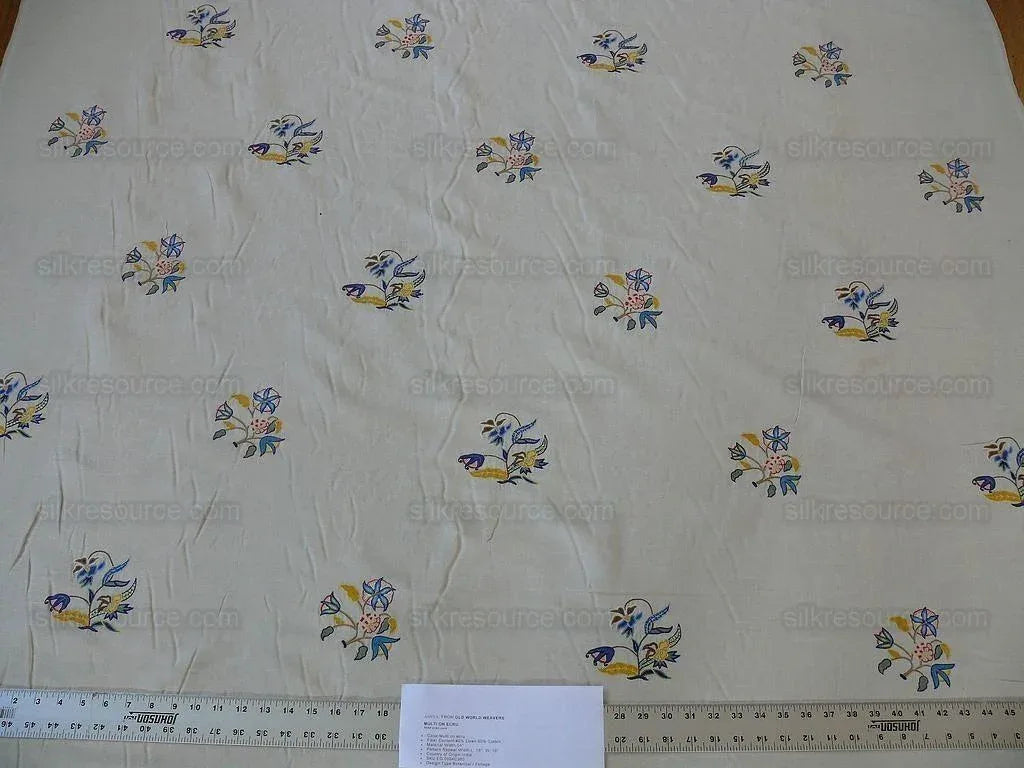 Scalamandre Old World Weavers Amiya Hand Embroidery Crewel Sprig MSRP USD 368/Y