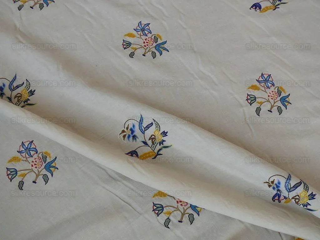 Scalamandre Old World Weavers Amiya Hand Embroidery Crewel Sprig MSRP USD 368/Y