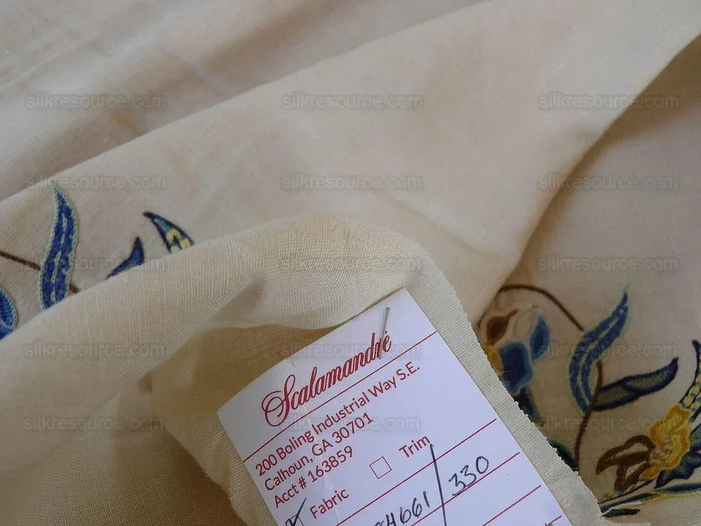 Scalamandre Old World Weavers Amiya Hand Embroidery Crewel Sprig MSRP USD 368/Y