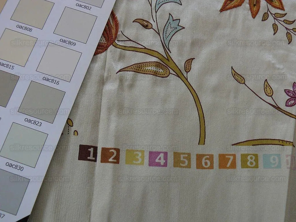 Scalamandre Kyari Embroidery Silk Fuchsia Gold Beaded with Real Glass MSRP USD216/Y