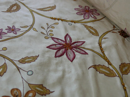 SCALAMANDRE KYARI EMBROIDERY SILK FUCHSIA GOLD