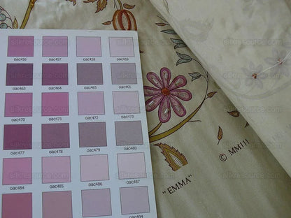 Scalamandre Kyari Embroidery Silk Fuchsia Gold Beaded with Real Glass MSRP USD216/Y