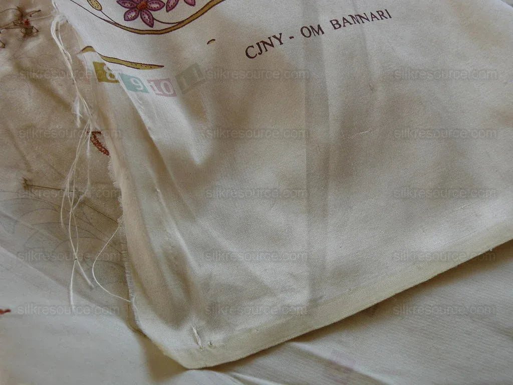 Scalamandre Kyari Embroidery Silk Fuchsia Gold Beaded with Real Glass MSRP USD216/Y