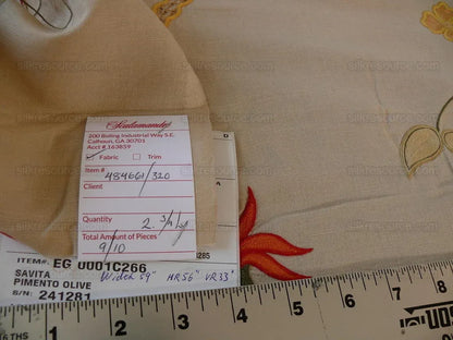 Scalamandre Old World Weaver Savita Hand Embroidery Linen Crewel MSRP USD 396/Y