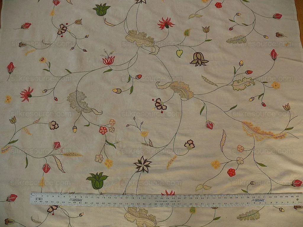 Scalamandre Old World Weaver Savita Hand Embroidery Linen Crewel MSRP USD 396/Y