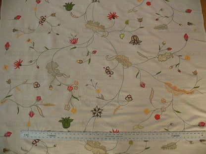 Scalamandre Old World Weaver Savita Hand Embroidery Linen Crewel MSRP USD 396/Y