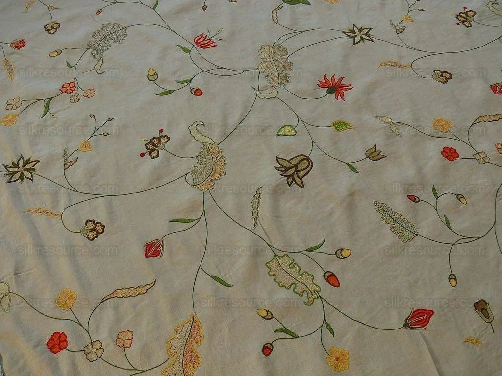 Scalamandre Old World Weaver Savita Hand Embroidery Linen Crewel MSRP USD 396/Y