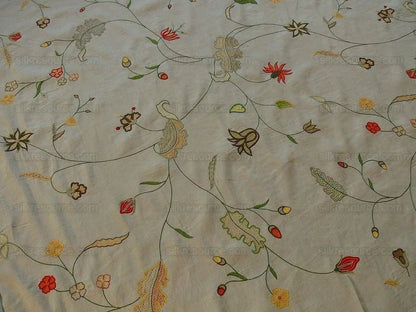 Scalamandre Old World Weaver Savita Hand Embroidery Linen Crewel MSRP USD 396/Y