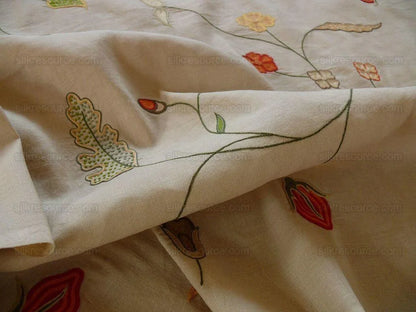 Scalamandre Old World Weaver Savita Hand Embroidery Linen Crewel MSRP USD 396/Y