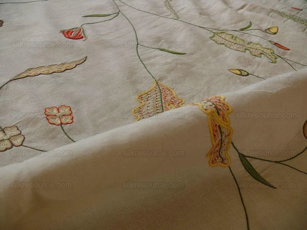 Scalamandre Old World Weaver Savita Hand Embroidery Linen Crewel MSRP USD 396/Y