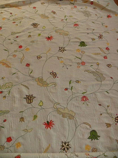 Scalamandre Old World Weaver Savita Hand Embroidery Linen Crewel MSRP USD 396/Y