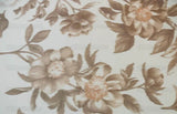 Scalamandre Anemone Flower Sepia Light Brown Grey On Cream Atmospheric 100% Silk Taffeta Print 20 Screens MSRP USD 278/Y