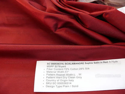Scalamandre Sophie Satin Silk Deep Red Rtp$278/y