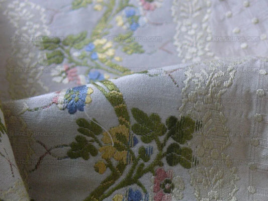 Scalamandre Old World Weavers Silk Lisere Romano Ivory Rt$400