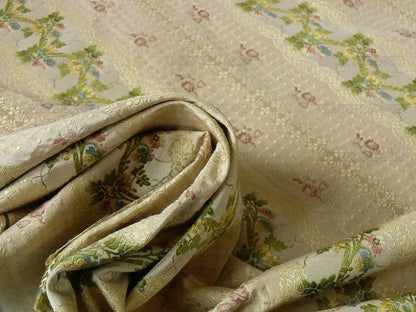 Scalamandre Old World Weavers Silk Lisere Romano Ivory Rt$400