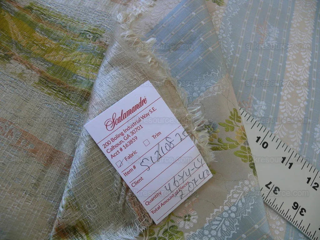 Scalamandre Old World Weavers 100%silk Lisere Romano Blue Rt$944