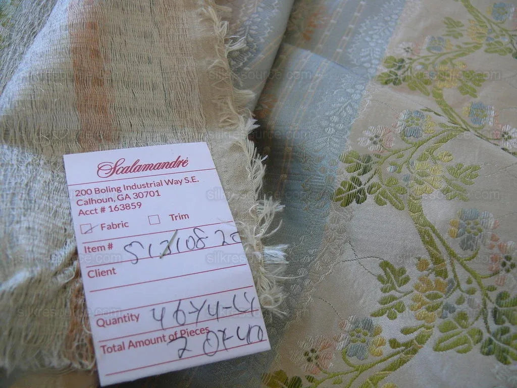 Scalamandre Old World Weavers 100%silk Lisere Romano Blue Rt$944