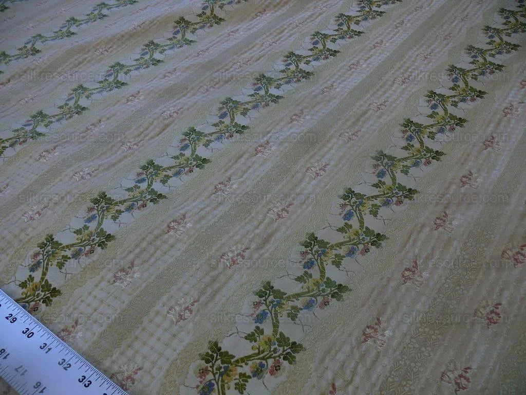 Scalamandre Old World Weavers Silk Lisere Romano Ivory Rt$400
