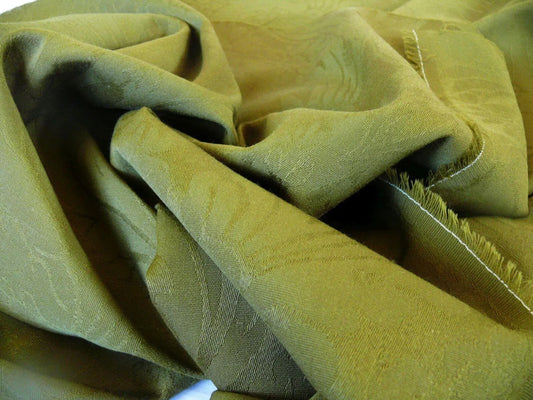 SCALAMANDRE BARKER MANSION 100% WORSTED WOOL DAMASK IVY GREEN