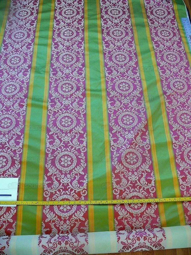 By yard Scalamandre Museum Project Stripe Neo-classical Silk pink Green MSRP USD 459/y
