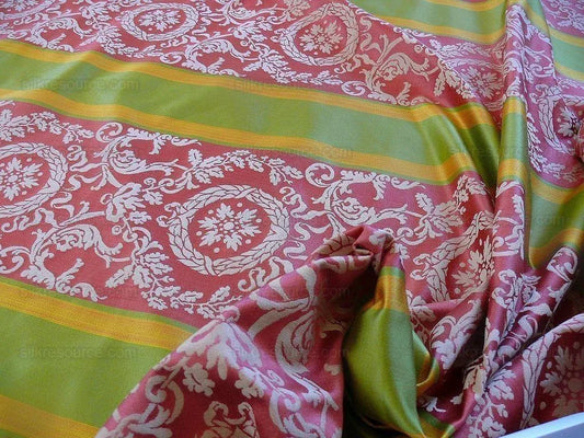 By yard Scalamandre Museum Project Stripe Neo-classical Silk pink Green MSRP USD 459/y