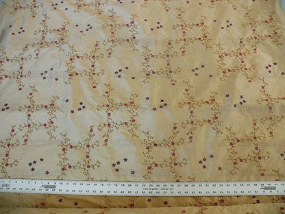 Scalamandre Old World Weavers Amaresh Embroidery Silk Gold Clematis