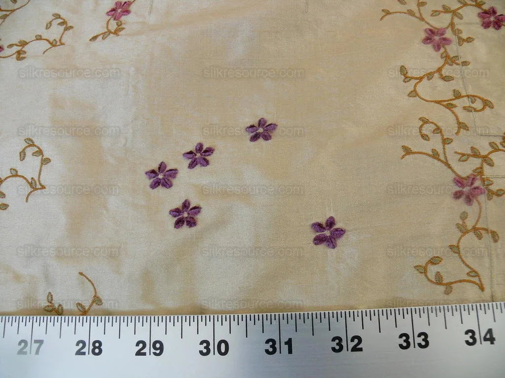 Scalamandre Old World Weavers Amaresh Embroidery Silk Gold Clematis