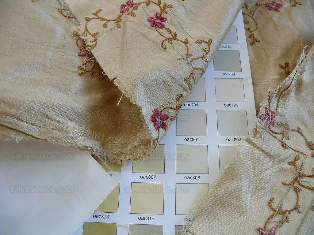 Scalamandre Old World Weavers Amaresh Embroidery Silk Gold Clematis