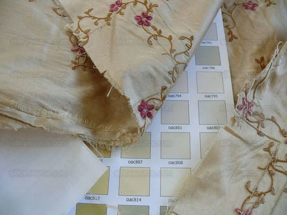 Scalamandre Old World Weavers Amaresh Embroidery Silk Gold Clematis