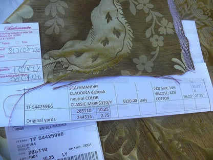 Scalamandre Claudina Damask Neutral Color Classic Thick!MSRP USD 320