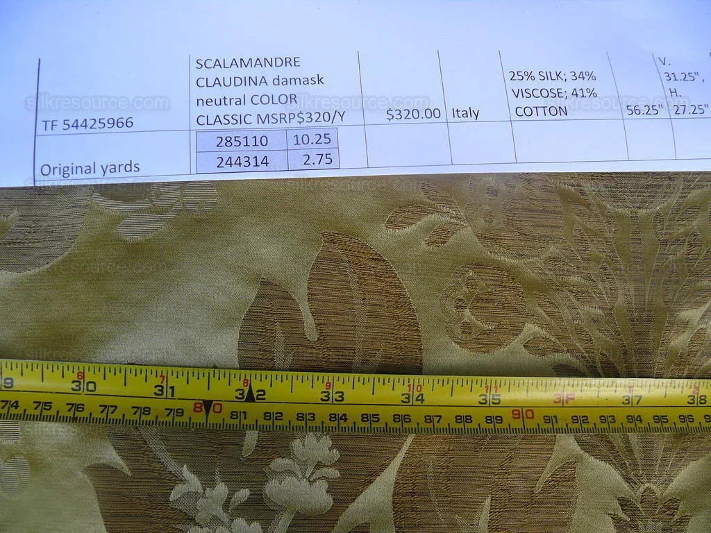 Scalamandre Claudina Damask Neutral Color Classic Thick!MSRP USD 320