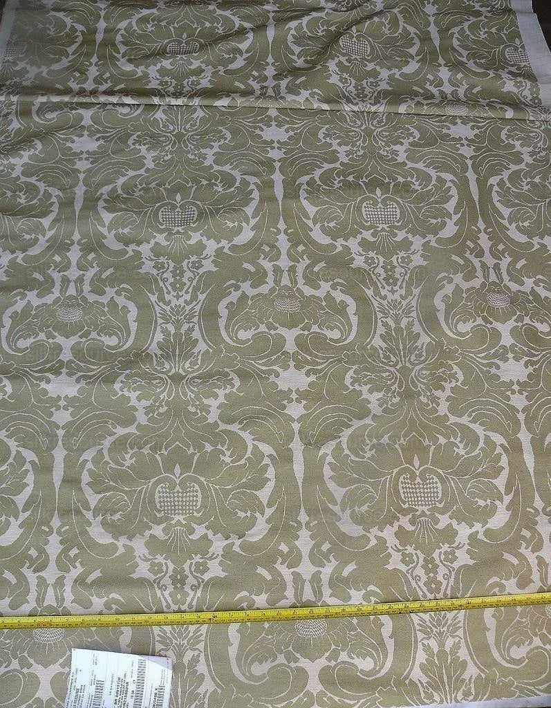 Scalamandre Small Fren Old Gold Damask Documentary Print Silk MSRP 600/y