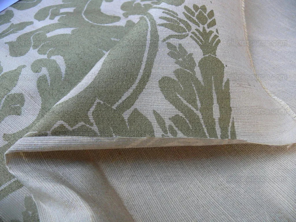 Scalamandre Small Fren Old Gold Damask Documentary Print Silk MSRP 600/y