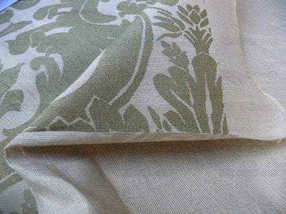 Scalamandre Small Fren Old Gold Damask Documentary Print Silk MSRP 600/y