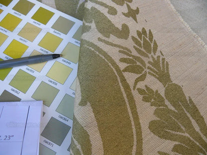 Scalamandre Small Fren Old Gold Damask Documentary Print Silk MSRP 600/y