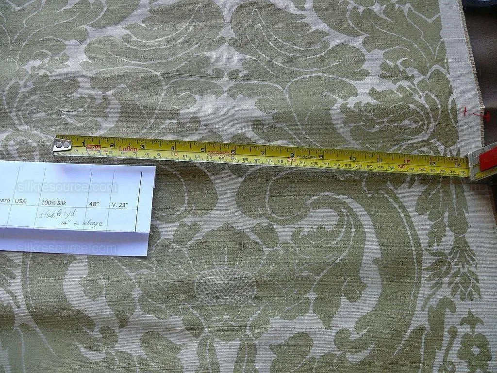 Scalamandre Small Fren Old Gold Damask Documentary Print Silk MSRP 600/y