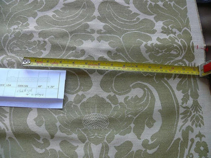 Scalamandre Small Fren Old Gold Damask Documentary Print Silk MSRP 600/y