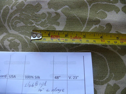 Scalamandre Small Fren Old Gold Damask Documentary Print Silk MSRP 600/y