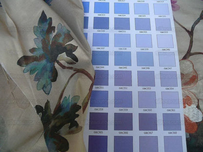 Scalamandre Villa Balbianello Silk Print & Embroidery Muted Bron