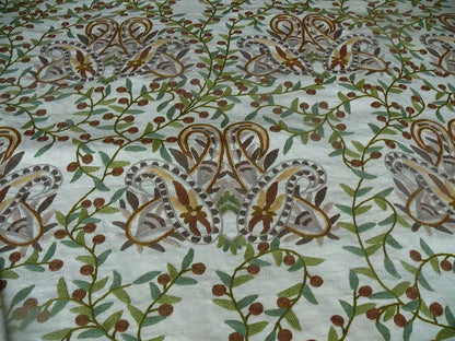 Scalamandre Magnificent Durjaya Crewel Paisley Green  Bty MSRP 468/Y