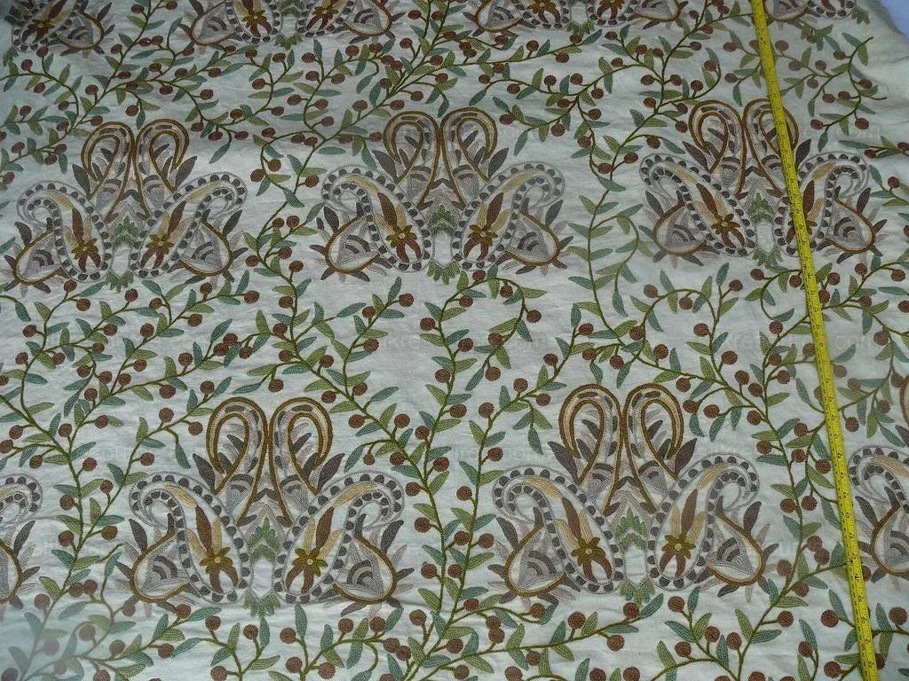 Scalamandre Magnificent Durjaya Crewel Paisley Green  Bty MSRP 468/Y