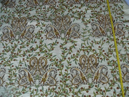 Scalamandre Magnificent Durjaya Crewel Paisley Green  Bty MSRP 468/Y