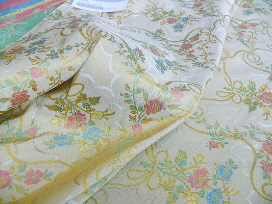 Scalamandre Barino Floreale Gold Lampas Lace Italy MSRP USD 304/Y