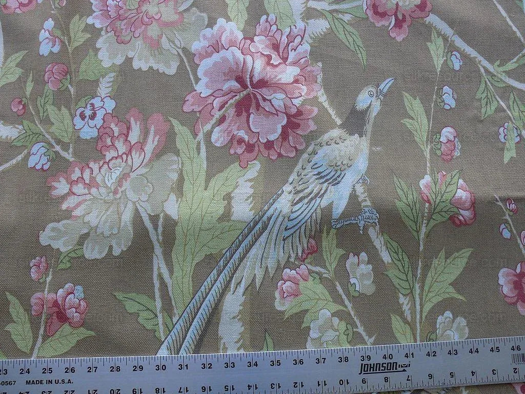 Scalamandre Devon Chinoiserie Bird Peony Flower Rt$136/y